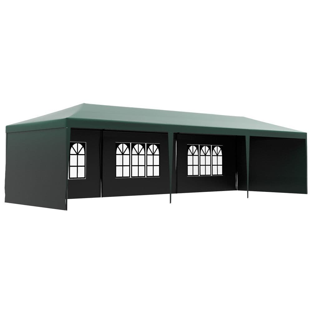 image-9m x 3m Outdoor Garden Gazebo Wedding Party Tent Canopy Marquee Green