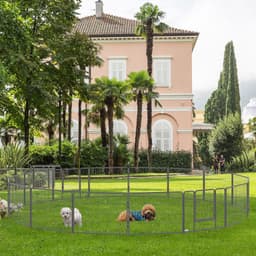 image-Heavy Duty Dog Pen with 2 Doors, 16 Panels Dog Playpen Puppy Pen, 60H cm