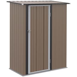 image-Outdoor Storage Shed Steel Garden Shed with Lockable Door Brown