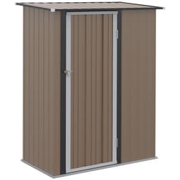 image-Outdoor Storage Shed Steel Garden Shed with Lockable Door Brown