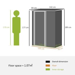image-Outdoor Storage Shed Steel Garden Shed with Lockable Door Brown
