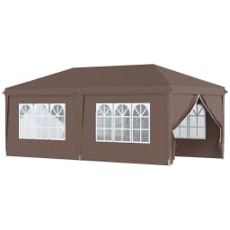image-3 x 6m Pop Up Gazebo Height Adjustable Party Tent w/ Storage Bag Black