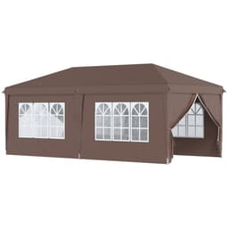 image-3 x 6m Pop Up Gazebo Height Adjustable Party Tent w/ Storage Bag Black