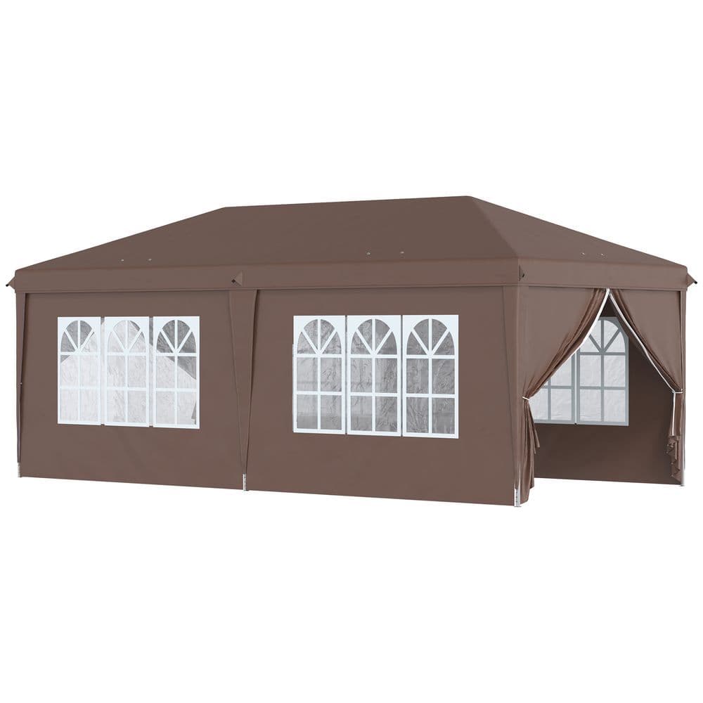 image-3 x 6m Pop Up Gazebo Height Adjustable Party Tent w/ Storage Bag Black
