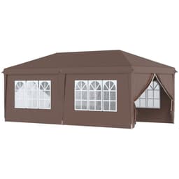 image-3 x 6m Pop Up Gazebo Height Adjustable Party Tent w/ Storage Bag Black