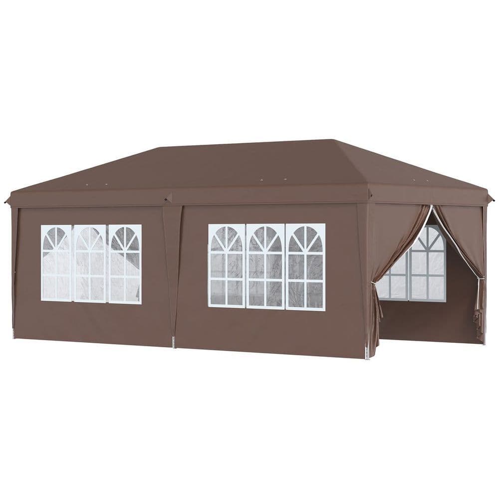 image-3 x 6m Pop Up Gazebo Height Adjustable Party Tent w/ Storage Bag Black