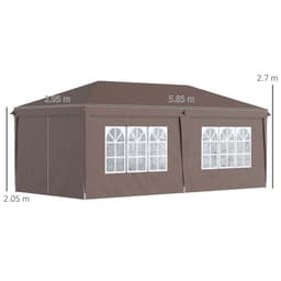 image-3 x 6m Pop Up Gazebo Height Adjustable Party Tent w/ Storage Bag Black