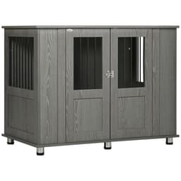 image-Dog Crate Kennel Cage for Extra Large Dog, Indoor End Table, Grey