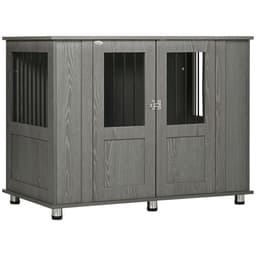 image-Dog Crate Kennel Cage for Extra Large Dog, Indoor End Table, Grey