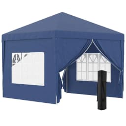 image-3mx3m Pop Up Gazebo Party Tent Canopy Marquee with Storage Bag Blue