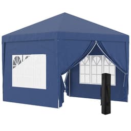 image-3mx3m Pop Up Gazebo Party Tent Canopy Marquee with Storage Bag Blue