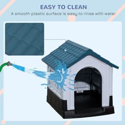 image-Dog Kennel for Outside Plastic Dog House for XS Dogs, 64.5 x 57 x 66cm