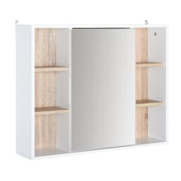 image-Wall Mounted Bathroom Storage Cabinet w/ Mirrored Door, Adjustable Shelf