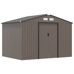 image-9 X 6FT Outdoor Storage Garden Shed Sliding Door Galvanised Metal Brown