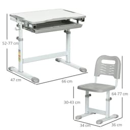image-Kids Desk and Chair Set Adjustable Tiltable w/ Drawer, Pen Slot, Hook