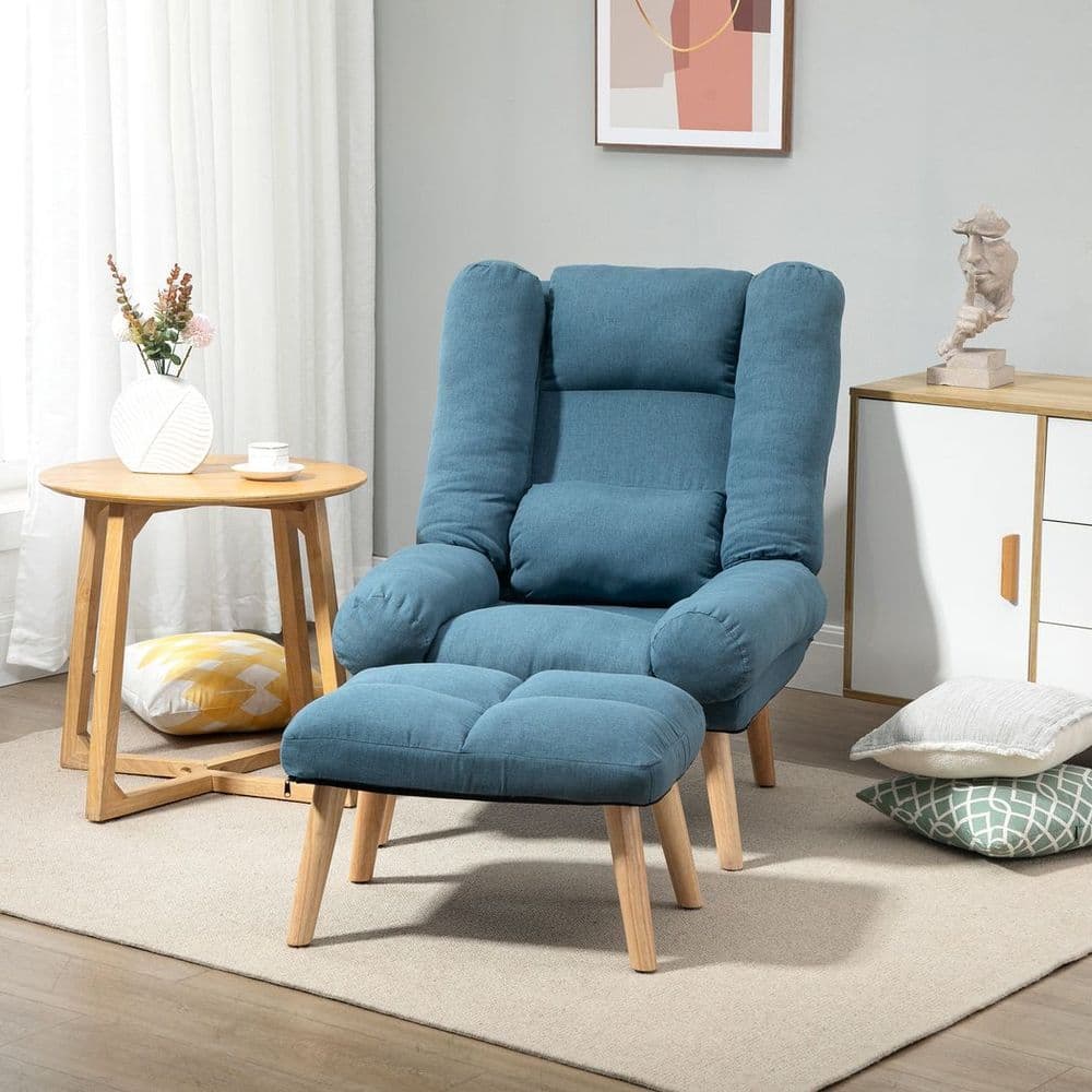 image-Recliner with Ottoman 3-Position Adjustable Reclining Lounger Sofa Chair