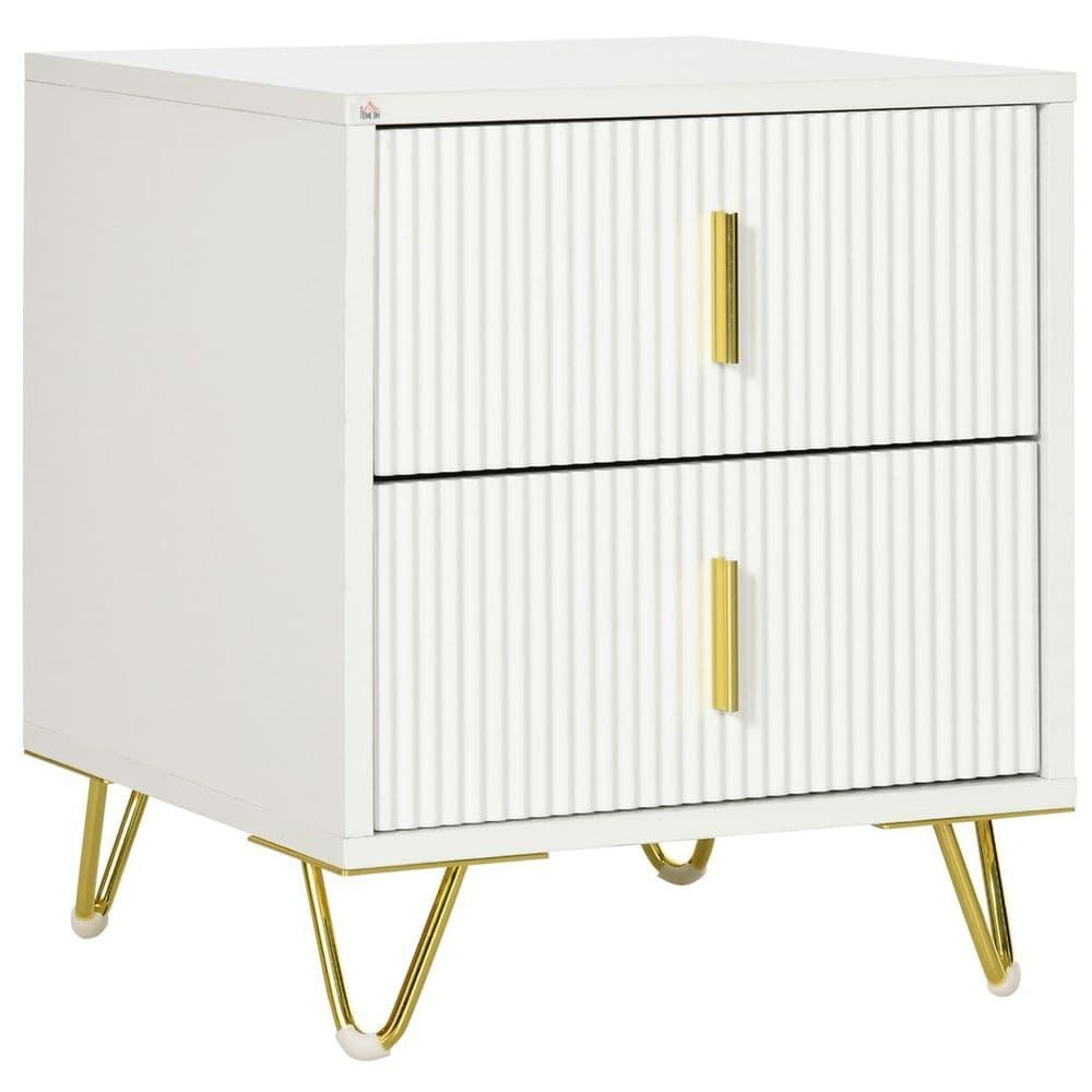 image-Nightstand with 2 Drawers, Side End Table for Living Room, Bedroom