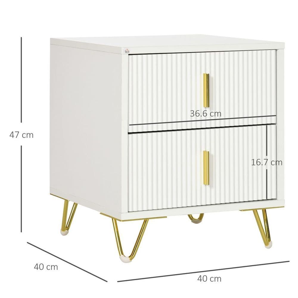 image-Nightstand with 2 Drawers, Side End Table for Living Room, Bedroom