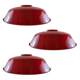 image-3 Pack Burgundy Retro Vintage Lampshade Easy Fit E27/B22 Base Pendant Metal 36cm Lamp Light Shades