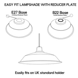 image-3 Pack Burgundy Retro Vintage Lampshade Easy Fit E27/B22 Base Pendant Metal 36cm Lamp Light Shades