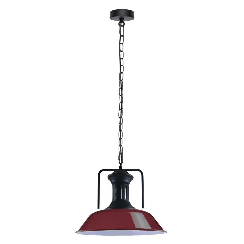 image-3 Pack Burgundy Retro Vintage Lampshade Easy Fit E27/B22 Base Pendant Metal 36cm Lamp Light Shades