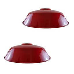 image-3 Pack Burgundy Retro Vintage Lampshade Easy Fit E27/B22 Base Pendant Metal 36cm Lamp Light Shades