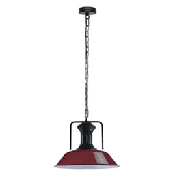 image-Vintage Industrial Burgundy Ceiling Pendant Light Shade Hanging Lamp Light