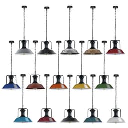 image-Vintage Industrial Burgundy Ceiling Pendant Light Shade Hanging Lamp Light