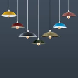 image-Navy Blue Retro Vintage Lampshade Easy Fit E27 Base Industrial Pendant Metal 36cm Lamp Light Shades