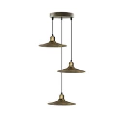 image-4 Head Vintage Industrial Brushed Brass Ceiling Pendant Easy Fit Light Metal 22cm Ceiling Lighting Shade