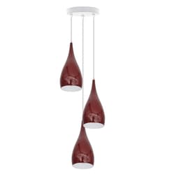 image-4 Head Modern Industrial Metal E27 Burgundy Teardrop Pendant Light Hanging Light Fixture