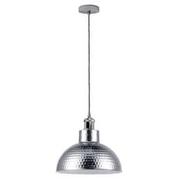 image-Vintage Industrial Chrome Ceiling Pendant Light Metal Shade Hanging Lamp
