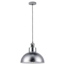 image-Vintage Industrial Chrome Ceiling Pendant Light Metal Shade Hanging Lamp