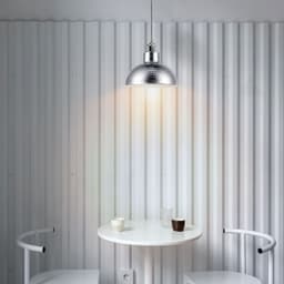 image-Vintage Industrial Chrome Ceiling Pendant Light Metal Shade Hanging Lamp