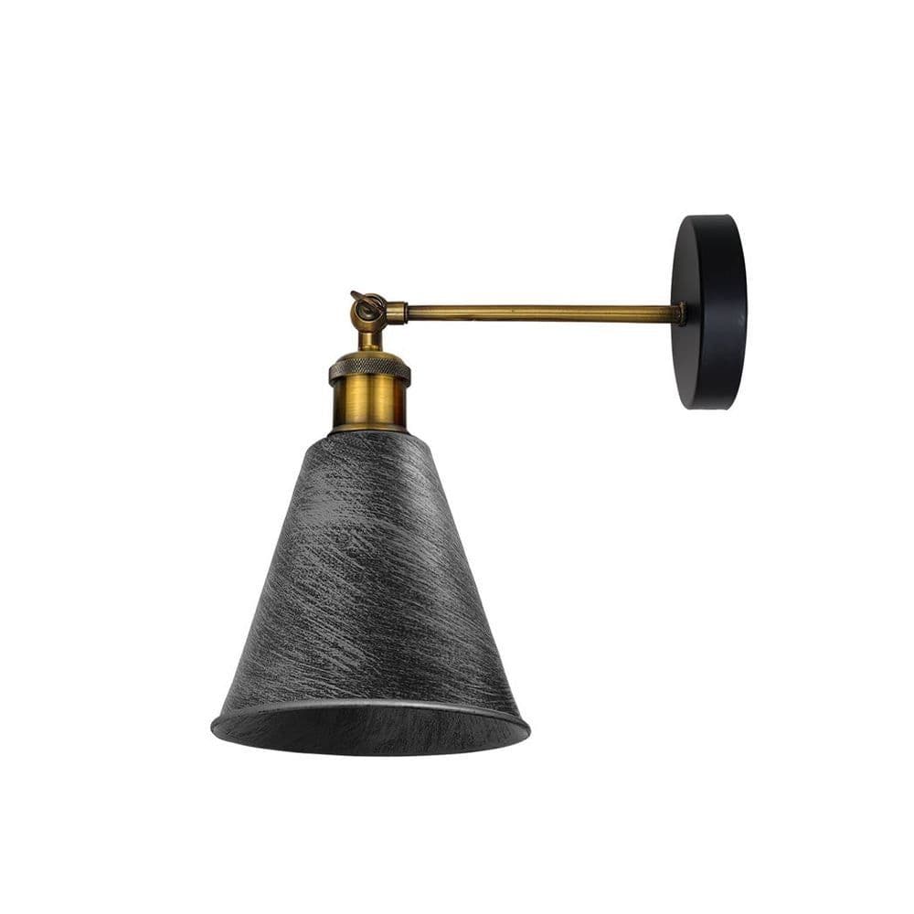 image-Vintage Retro Industrial Brushed Silver Wall sconce Metal Wall Light Wall Lamp