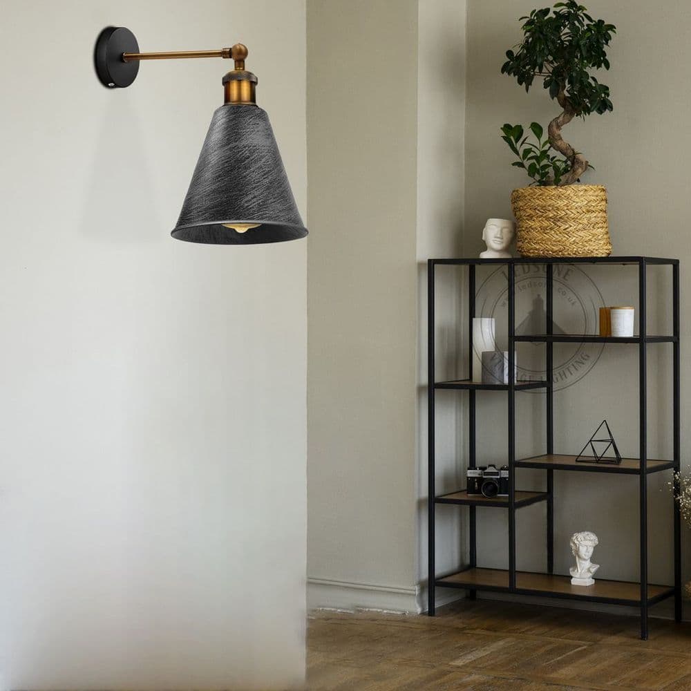 image-Vintage Retro Industrial Brushed Silver Wall sconce Metal Wall Light Wall Lamp