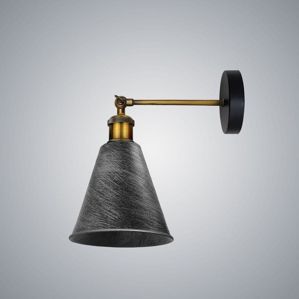 image-Vintage Retro Industrial Brushed Silver Wall sconce Metal Wall Light Wall Lamp
