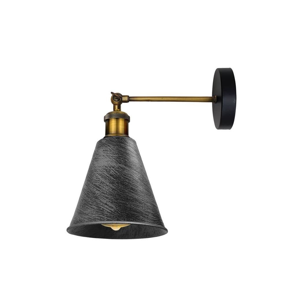 image-Vintage Retro Industrial Brushed Silver Wall sconce Metal Wall Light Wall Lamp