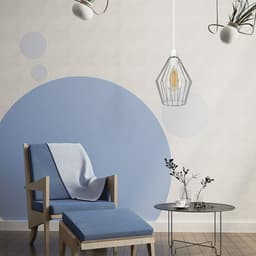 image-Modern Vintage Chrome Industrial Metal Rustic Lampshade Vintage Light Open Wire Frame cage Diamond Geometric Shape Lamp