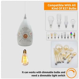 image-Vintage Industrial Ceiling Pendant Light, White Metal Shade Hanging Chandelier Lights