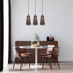 image-3 Head Natural Wicker Basket Style Retro Industrial Vintage Rattan Ceiling Pendant