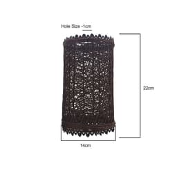 image-Retro Vintage 1cm Hole Barrel Cage Design Lampshade Easy Fit E27 Base Rattan Style Lamp Light Shades