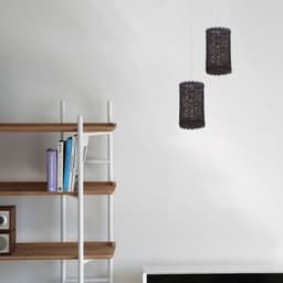 image-Retro Vintage 1cm Hole Barrel Cage Design Lampshade Easy Fit E27 Base Rattan Style Lamp Light Shades