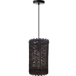 image-Single Natural Wicker Rattan Ceiling Pendant Light Shade E27 Base Adjustable cord Handmade Pendant Lighting Fixture