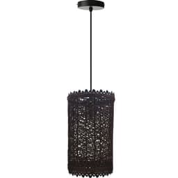 image-Single Natural Wicker Rattan Ceiling Pendant Light Shade E27 Base Adjustable cord Handmade Pendant Lighting Fixture