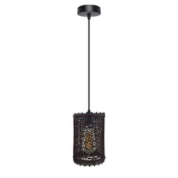 image-Single Natural Wicker Rattan Ceiling Pendant Light Shade E27 Base Adjustable cord Handmade Pendant Lighting Fixture