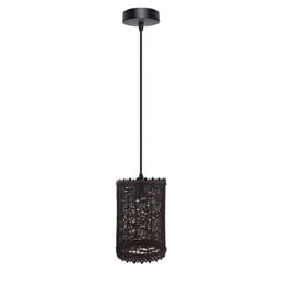 image-Single Natural Wicker Rattan Ceiling Pendant Light Shade E27 Base Adjustable cord Handmade Pendant Lighting Fixture