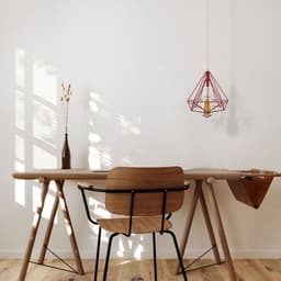 image-Single Red Vintage Industrial E27 Ceiling Hanging Light Cage Shade Loft Style Metal Ceiling Pendant Lamp