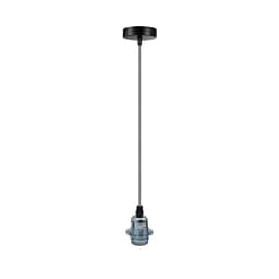 image-Vintage Industrial Chrome Pendant Light Fitting, lampshade Holder Fitting Set with 2m Cable.