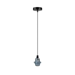 image-Vintage Industrial Chrome Pendant Light Fitting, lampshade Holder Fitting Set with 2m Cable.